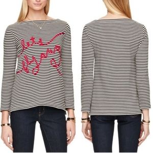Kate Spade bateau stripe ribbon tee XS